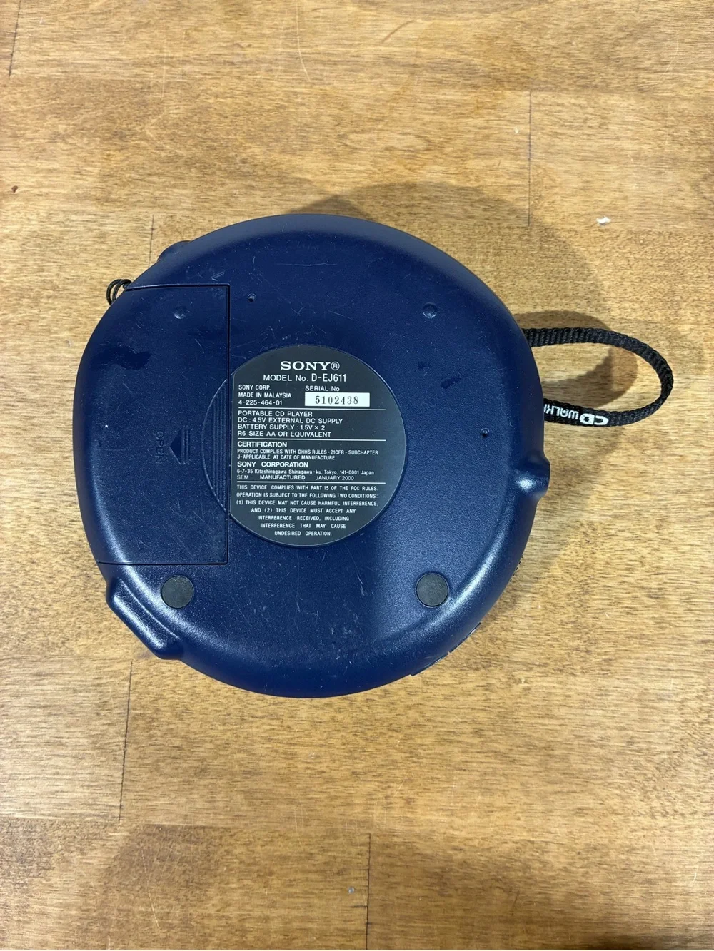 Sony D-EJ611 Portable Walkman CD Player with G-Protection Indigo Tested Working
